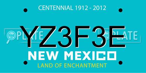 YZ3F3E New Mexico License Plate
