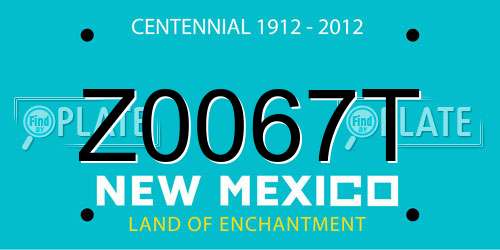 Z0067T New Mexico License Plate