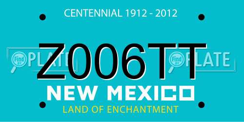 Z006TT New Mexico License Plate