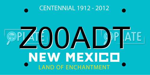 Z00ADT New Mexico License Plate