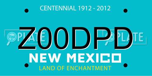 Z00DPD New Mexico License Plate