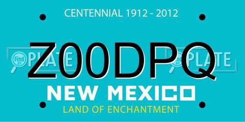Z00DPQ New Mexico License Plate