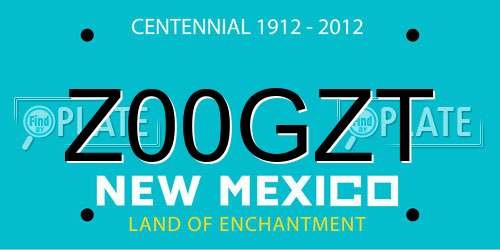 Z00GZT New Mexico License Plate