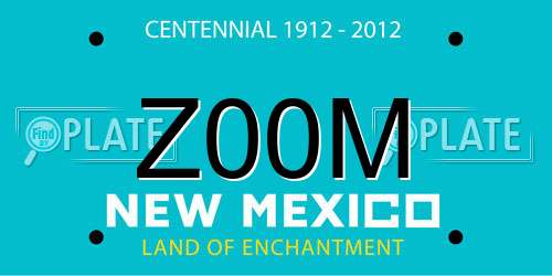 Z00M New Mexico License Plate