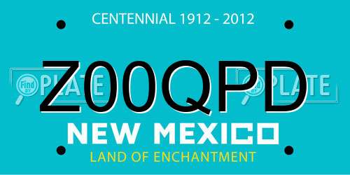 Z00QPD New Mexico License Plate