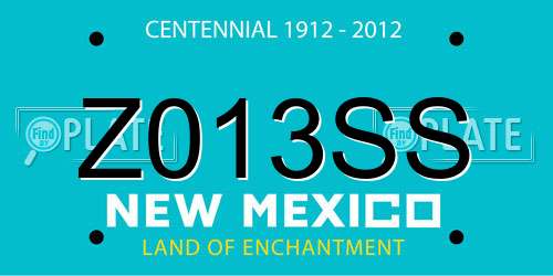 Z013SS New Mexico License Plate