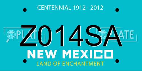 Z014SA New Mexico License Plate