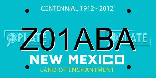 Z01ABA New Mexico License Plate