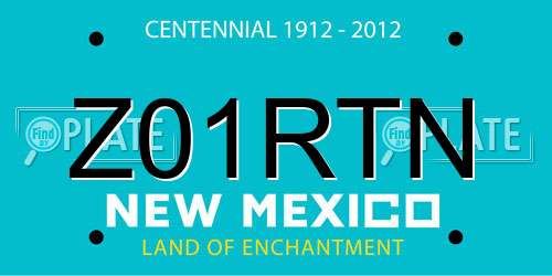 Z01RTN New Mexico License Plate