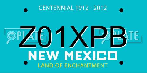 Z01XPB New Mexico License Plate