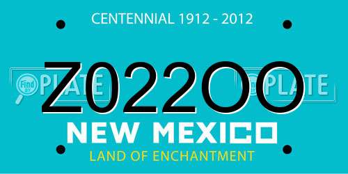 Z022OO New Mexico License Plate