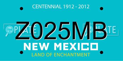 Z025MB New Mexico License Plate