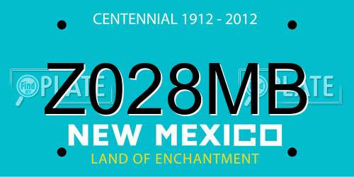 Z028MB New Mexico License Plate