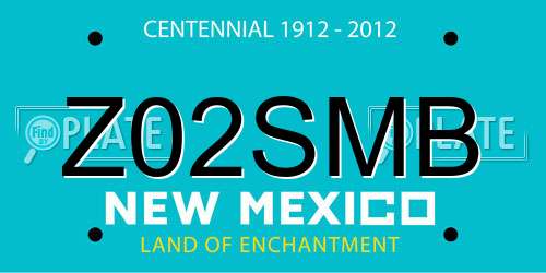 Z02SMB New Mexico License Plate