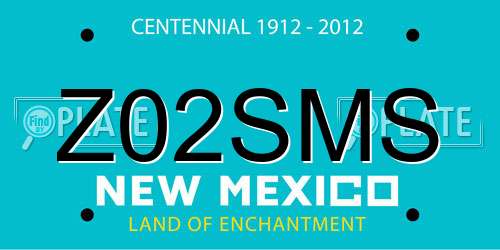 Z02SMS New Mexico License Plate