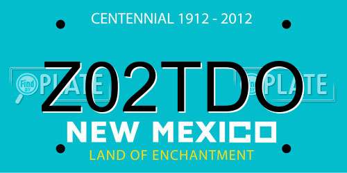 Z02TDO New Mexico License Plate
