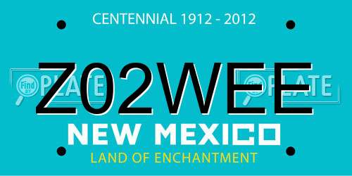 Z02WEE New Mexico License Plate