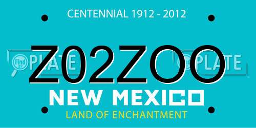 Z02ZOO New Mexico License Plate