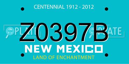 Z0397B New Mexico License Plate