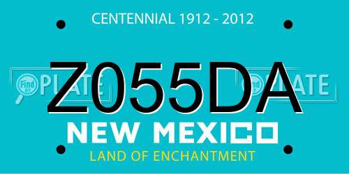 Z055DA New Mexico License Plate