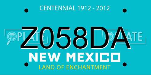 Z058DA New Mexico License Plate