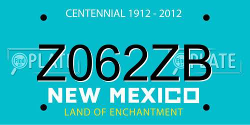 Z062ZB New Mexico License Plate