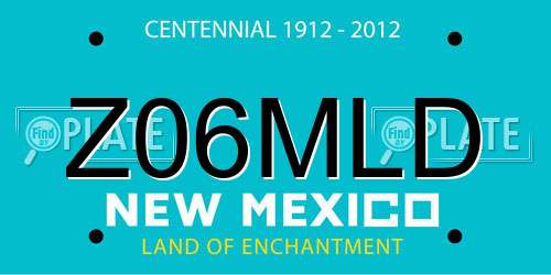 Z06MLD New Mexico License Plate