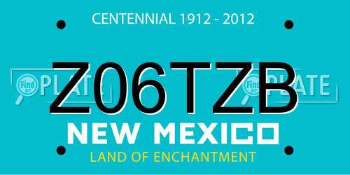 Z06TZB New Mexico License Plate
