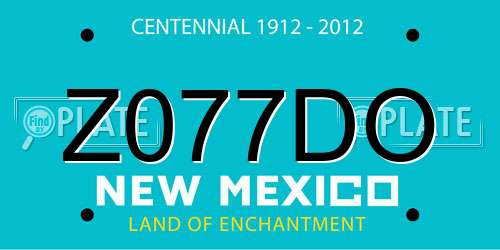 Z077DO New Mexico License Plate