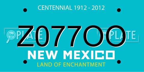 Z077OO New Mexico License Plate