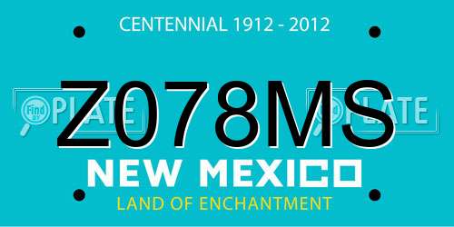 Z078MS New Mexico License Plate