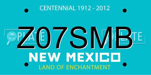 Z07SMB New Mexico License Plate