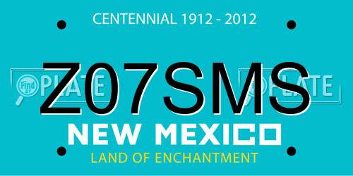 Z07SMS New Mexico License Plate