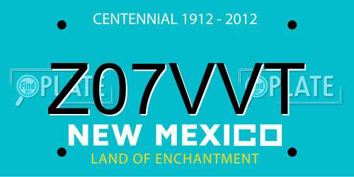 Z07VVT New Mexico License Plate