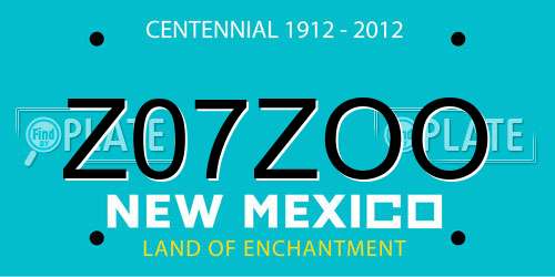 Z07ZOO New Mexico License Plate