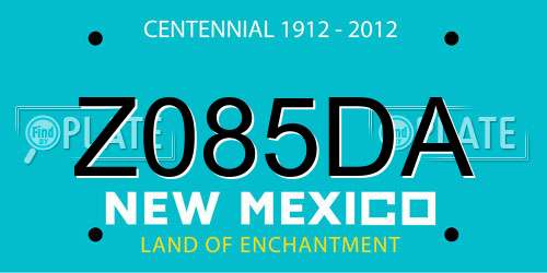 Z085DA New Mexico License Plate