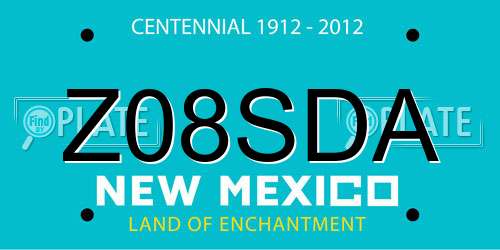 Z08SDA New Mexico License Plate