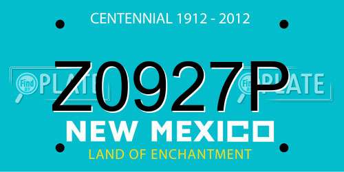 Z0927P New Mexico License Plate