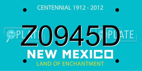 Z0945D New Mexico License Plate