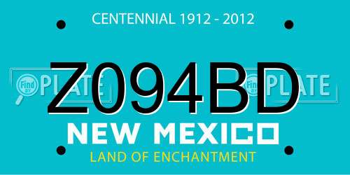 Z094BD New Mexico License Plate