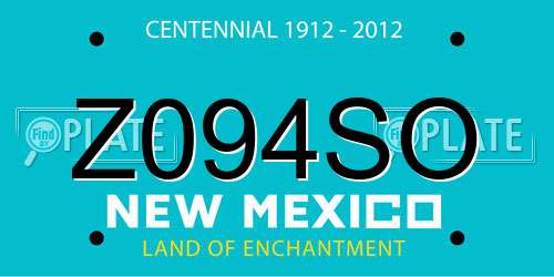 Z094SO New Mexico License Plate
