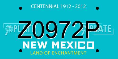 Z0972P New Mexico License Plate
