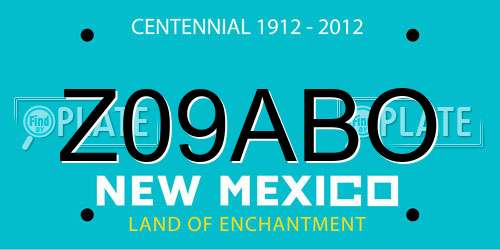 Z09ABO New Mexico License Plate