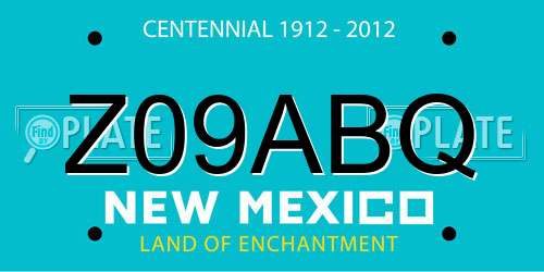 Z09ABQ New Mexico License Plate