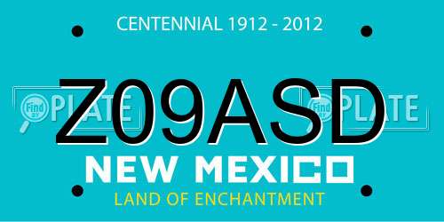 Z09ASD New Mexico License Plate