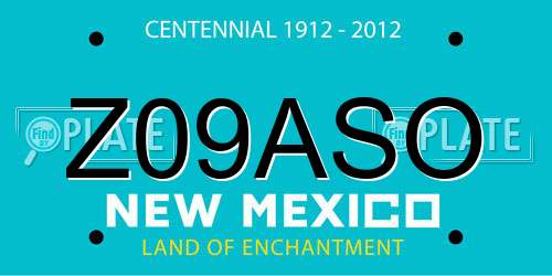 Z09ASO New Mexico License Plate