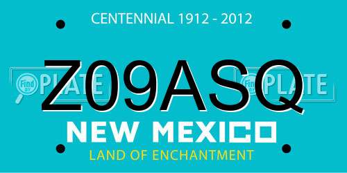 Z09ASQ New Mexico License Plate
