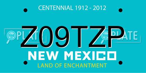 Z09TZP New Mexico License Plate
