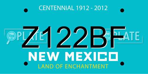 Z122BF New Mexico License Plate