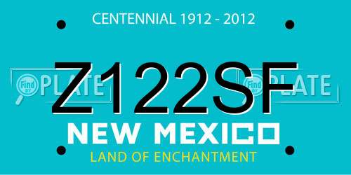 Z122SF New Mexico License Plate